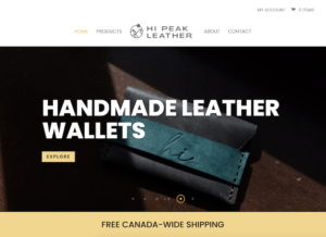 Hi Peak Leather Ecommerce Website Design